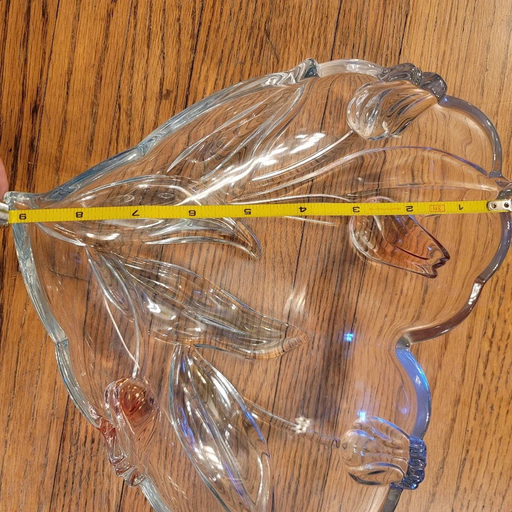 NWT Crystal Tulip Heart Serving Dish Wedding Gift